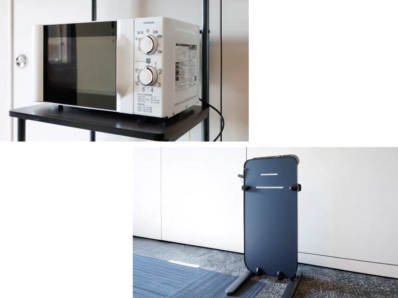 Microwave, trouser press (in the elevator lobby on each floor)