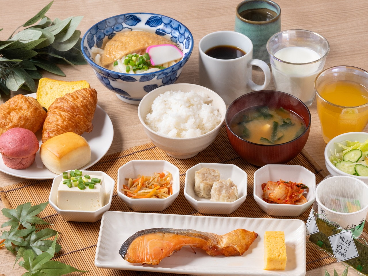 Example of breakfast plating (Japanese style)