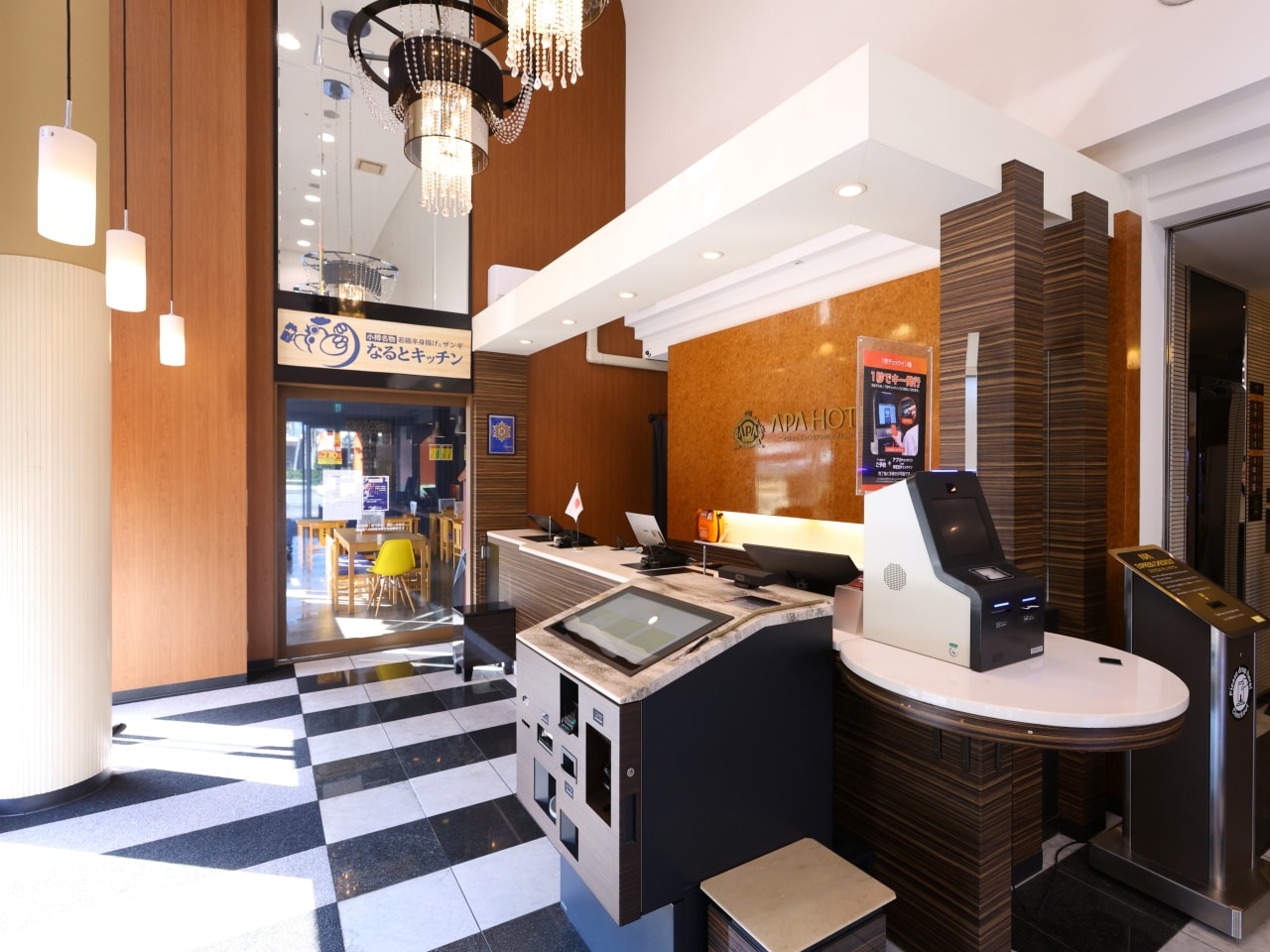 Luxury spacious hotel lobby warmly welcomes you (2 elevators equipped)