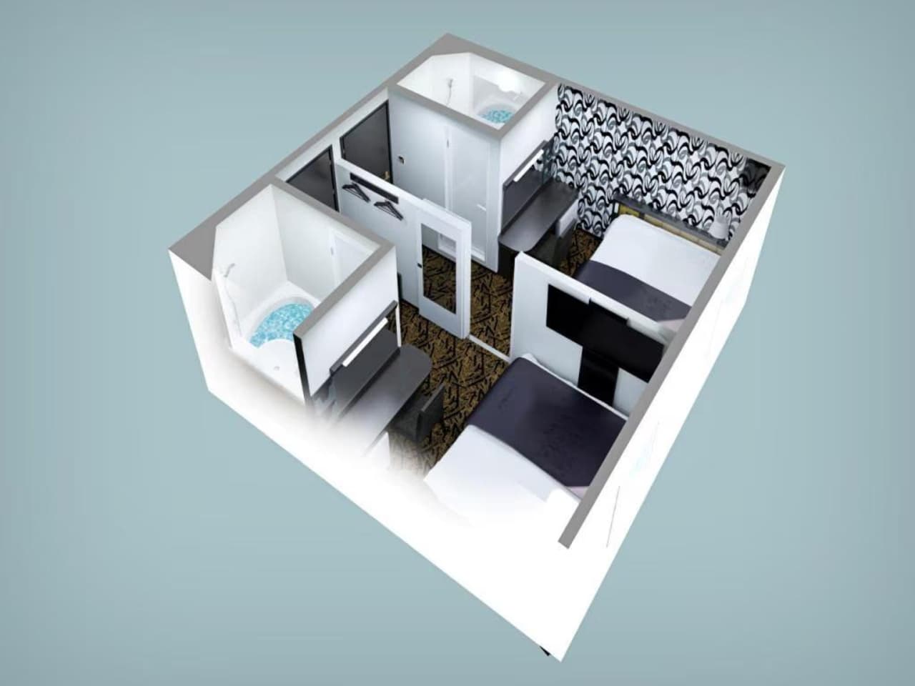 Connected room floor plan