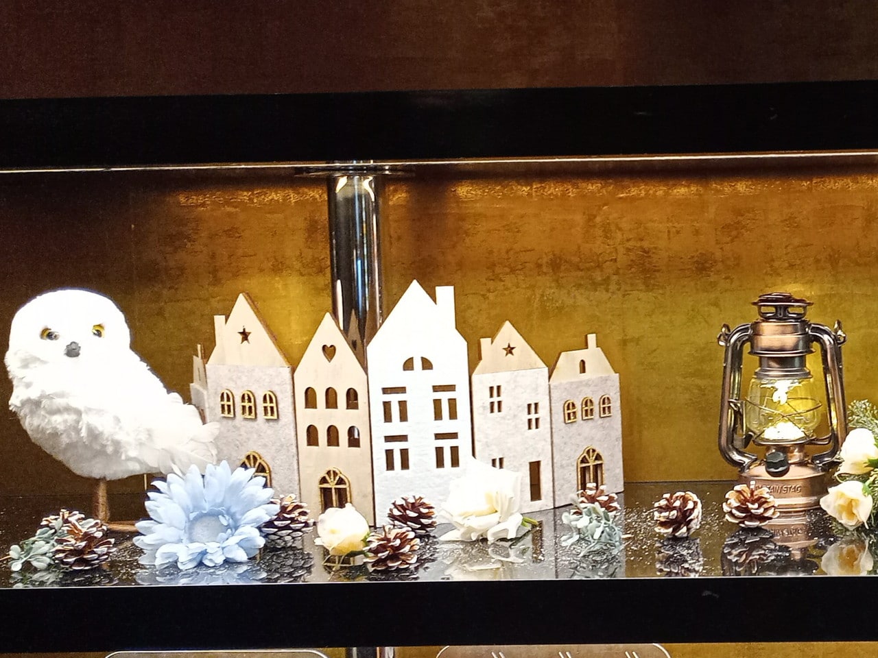 There are seasonal objects at reception.