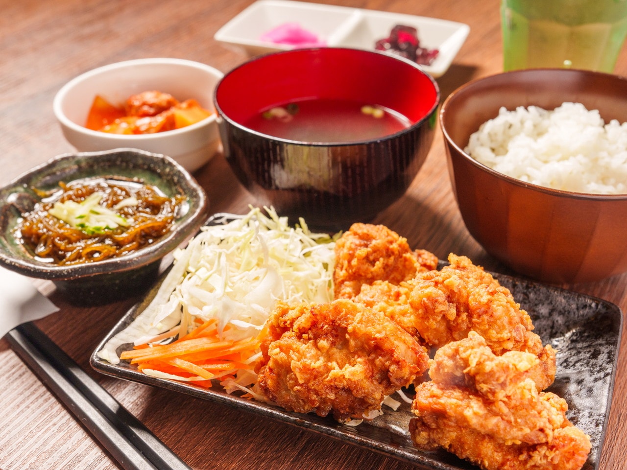 Fried chicken set meal