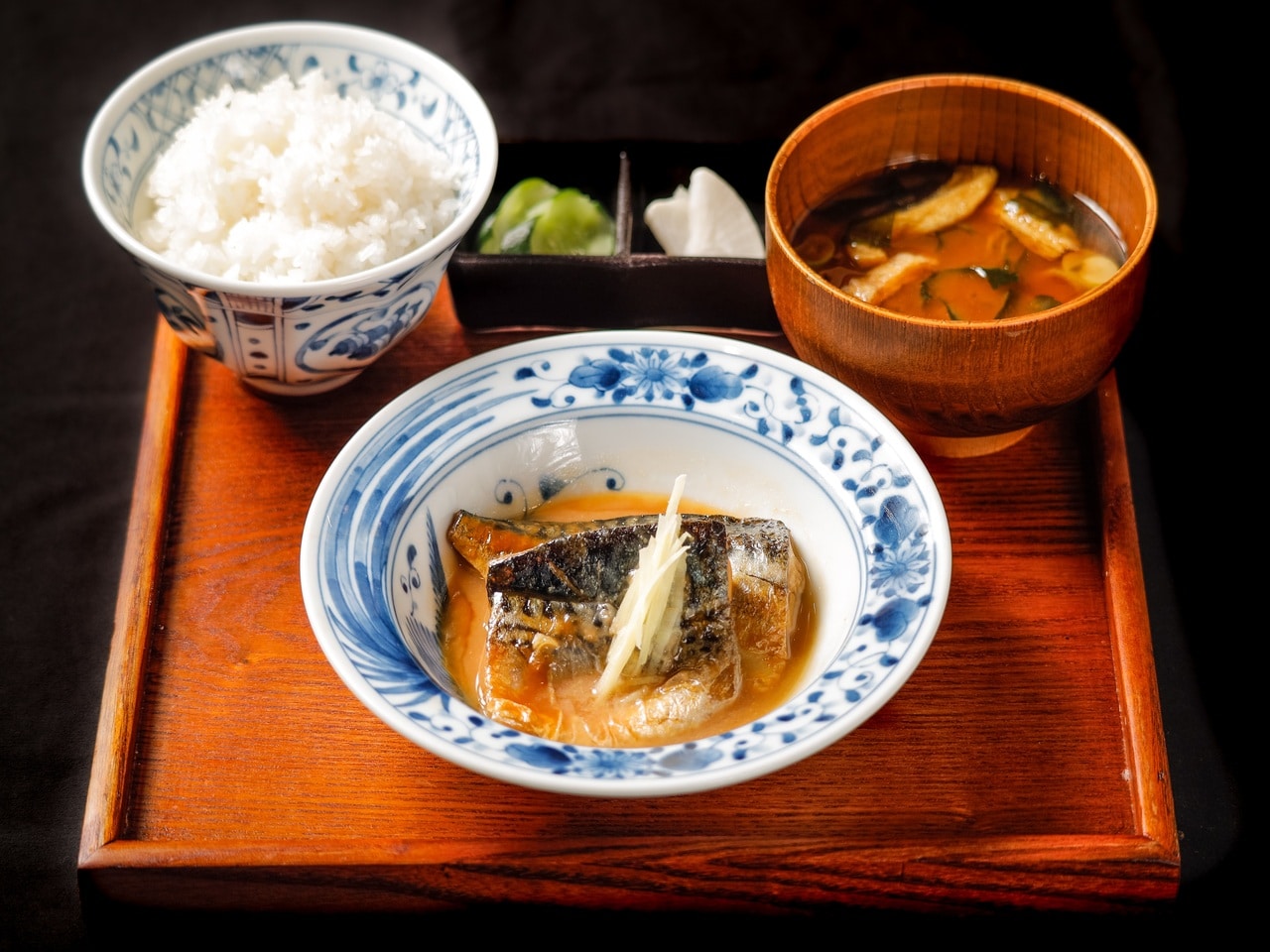 Mackerel Simmered in Miso Set Meal