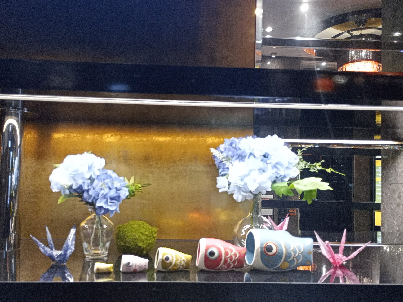 There are seasonal objects at reception.